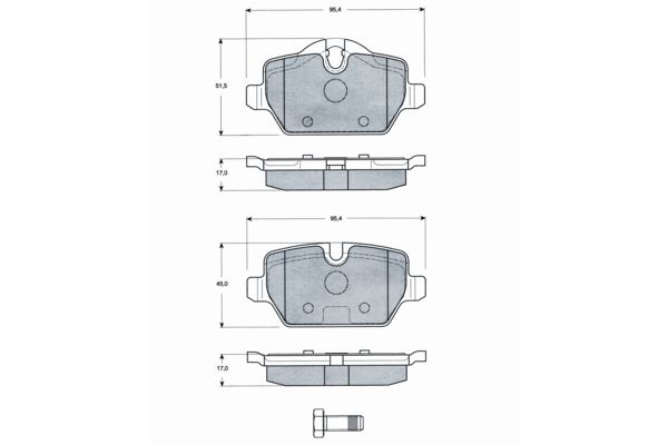PROCODIS FRANCE Комплект тормозных колодок, дисковый тормоз PF1434